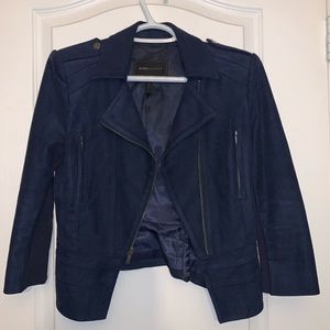 BCBG Navy Blue Suede Jacket